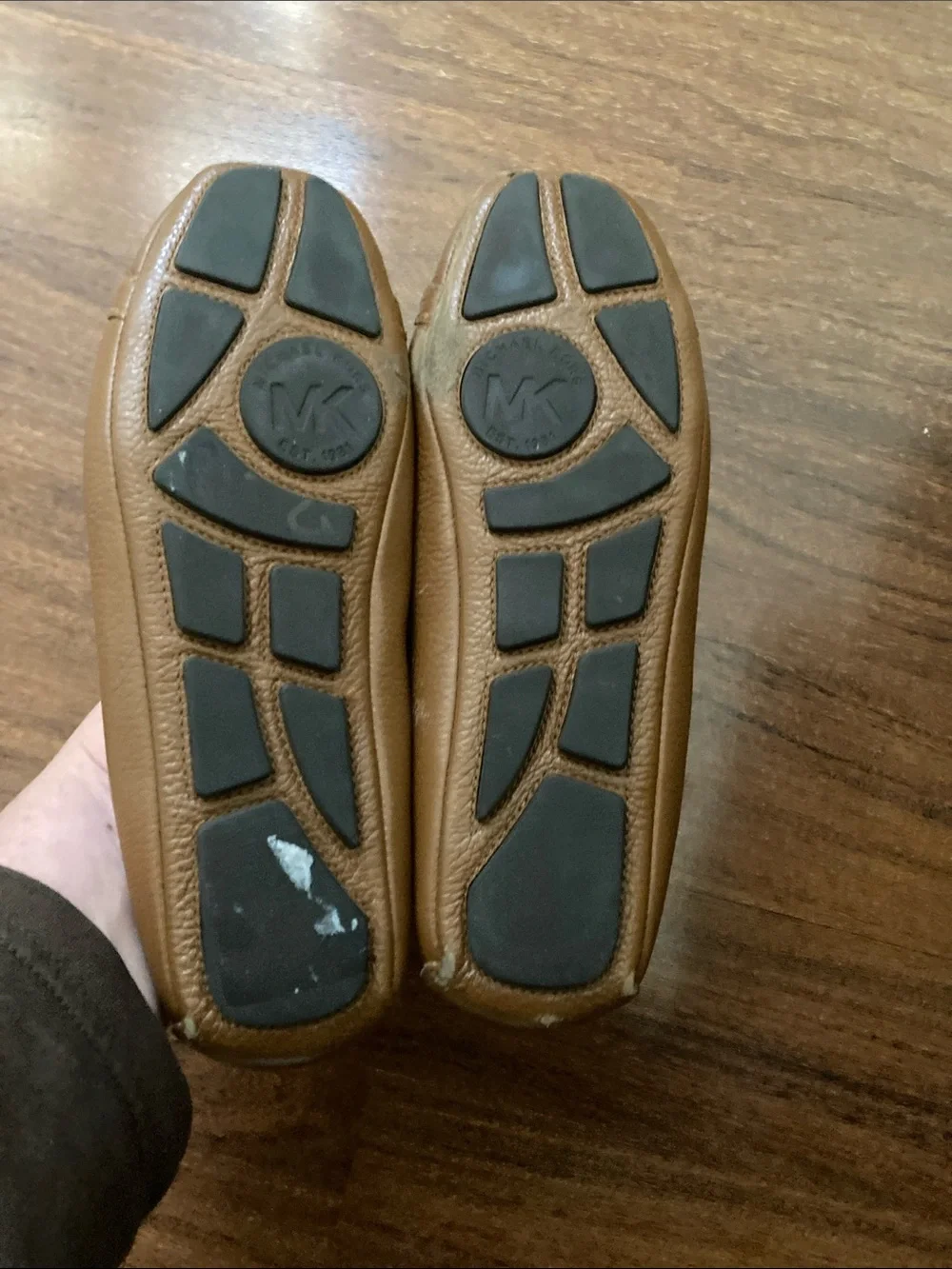 Michael Kors Tan Leather MK Logo Ballet Flats Sz 8